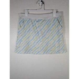 Callaway Skort Womens Medium White Blue Green Golf Athletic Stretch Pockets